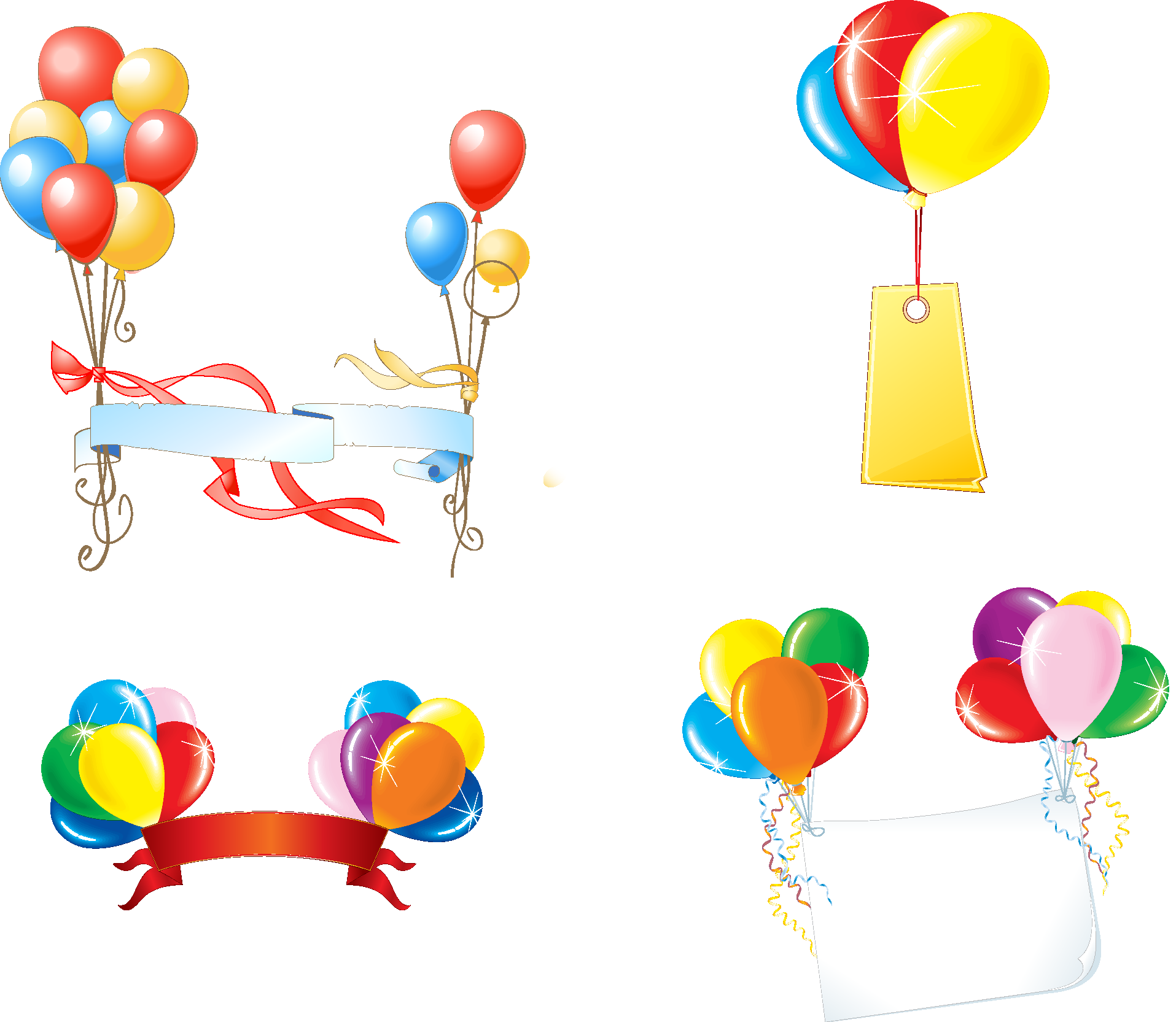 Party Balloons Vectors - Baloes De Festa Vetor Png Clipart (1915x1665), Png Download