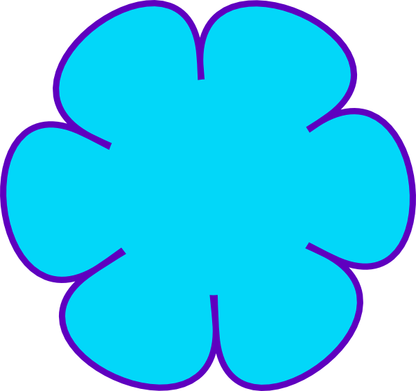 Flower Shape Clipart - Blue Flower Clip Art - Png Download (600x565), Png Download