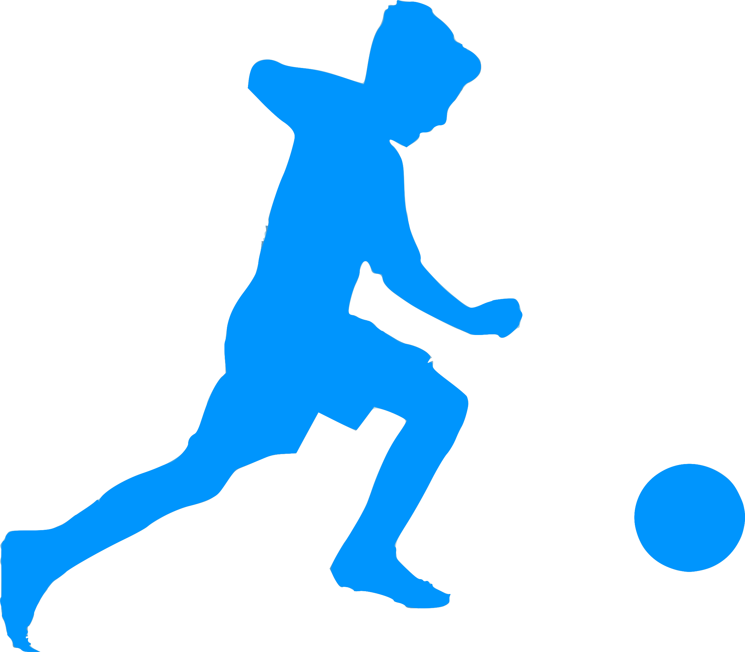 This Free Icons Png Design Of Silhouette Football 05 - Pemain Futsal Png Clipart (2400x2102), Png Download