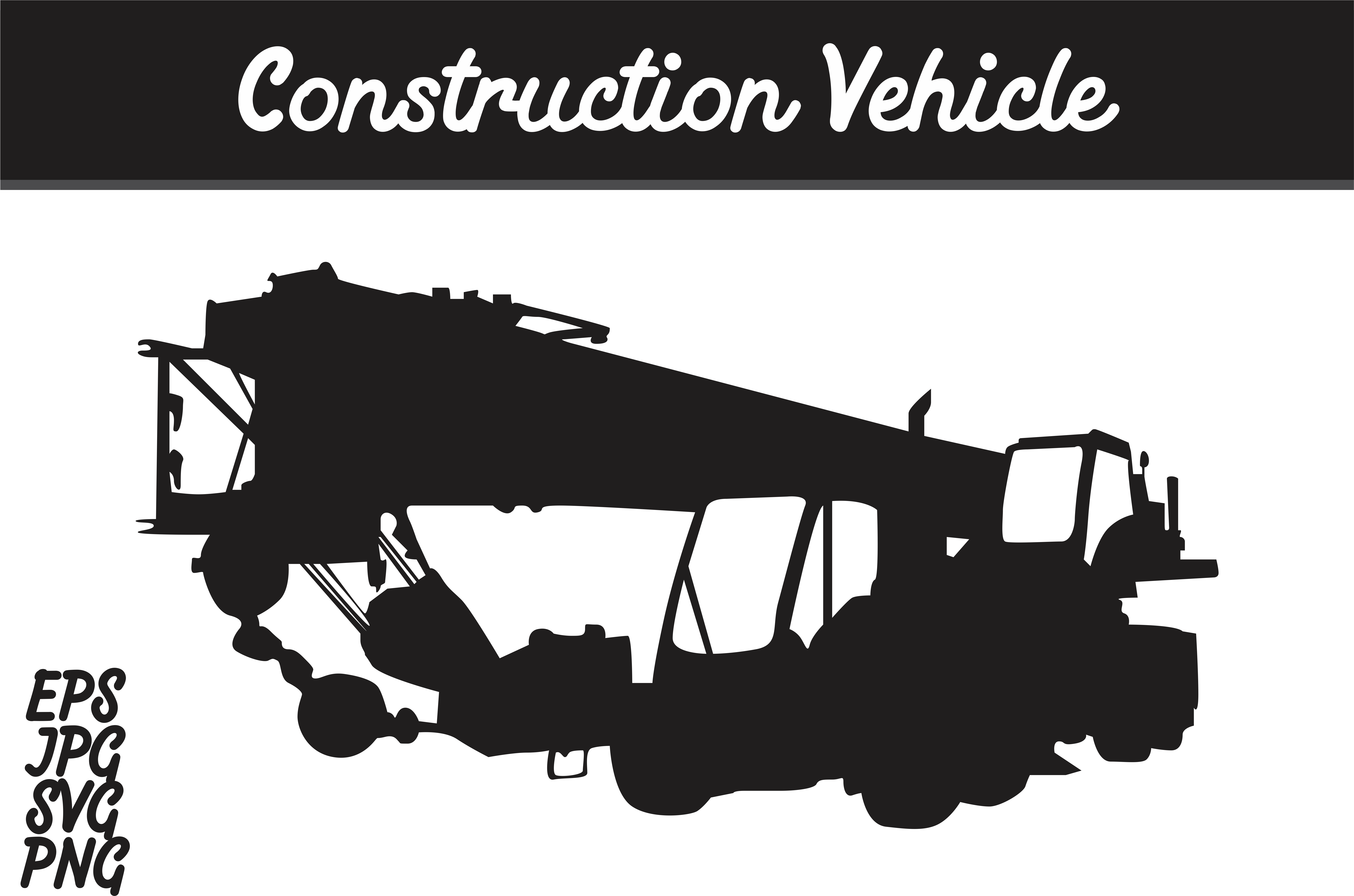 Construction Vehicle Silhouette Svg Vector Image Graphic - Batik Mega Mendung Vector Png Clipart (7514x5000), Png Download
