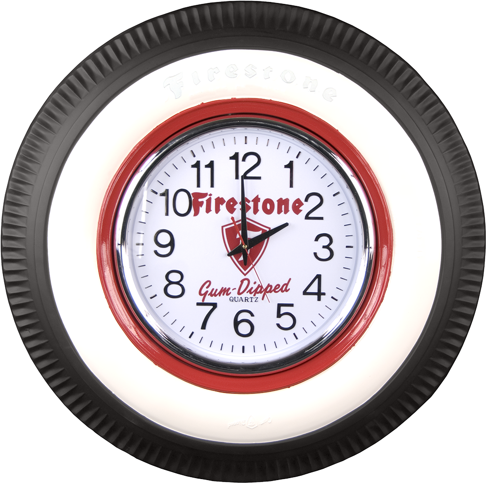 Vintage Firestone Lighted Clock Coker Tire Clocks And - School Clocks Clipart (1000x1000), Png Download