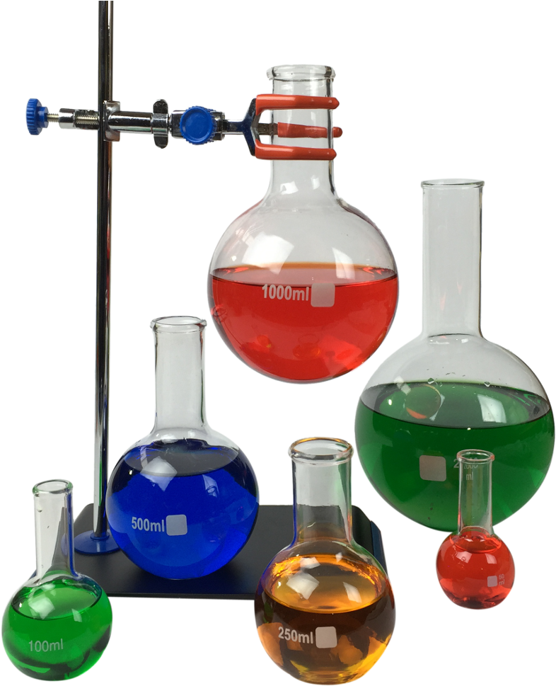 Boroscilicate Glass Boiling Flasks In A Range Of Sizes - Science Flasks Png Clipart (1000x1000), Png Download