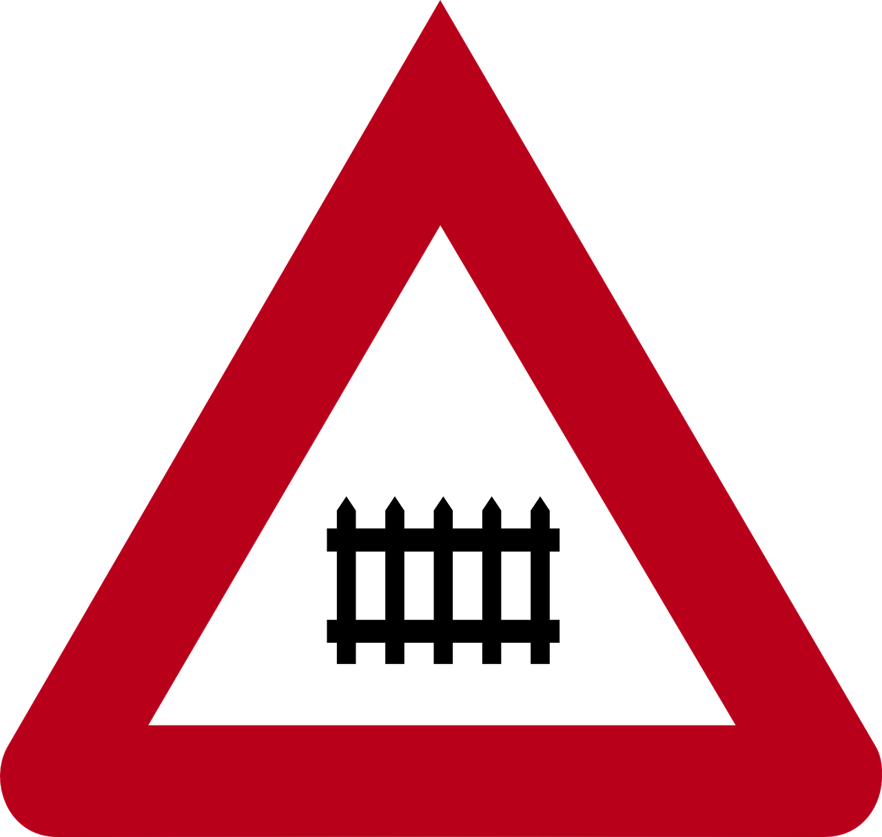 Road Sign Railway Crossing Germany - Road Sign For Railway Crossing Clipart (1280x1215), Png Download