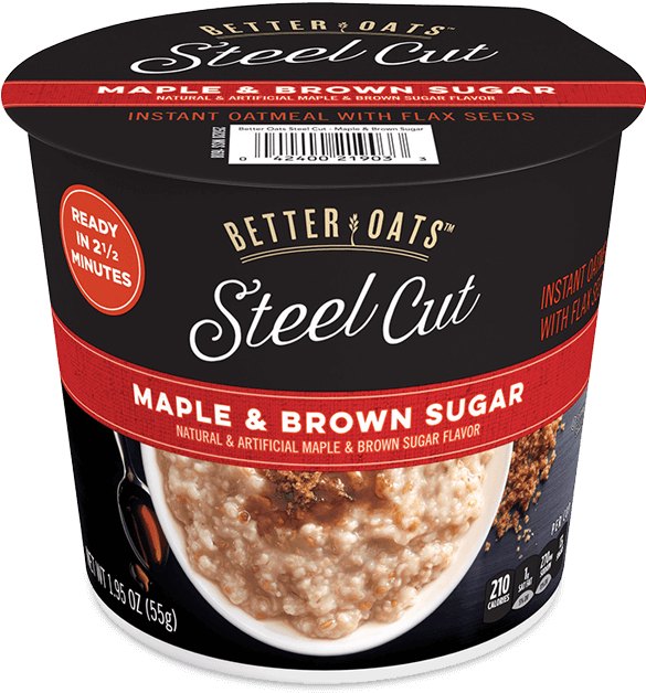 Better Oats Steel Cut Maple & Brown Sugar Instant Oatmeal - Matzo Clipart (760x1019), Png Download