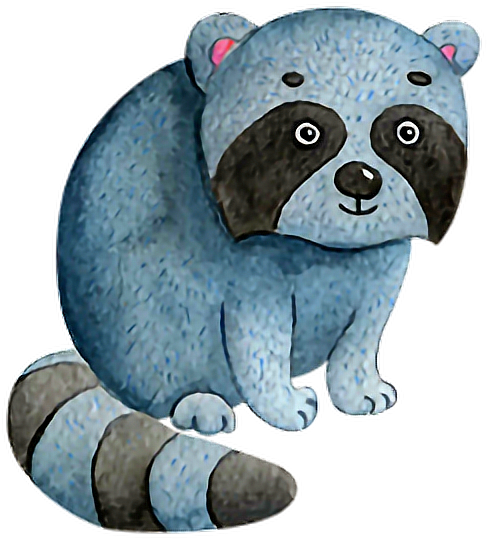 #raccoon #forest #animals #ftestickers - Watercolor Painting Clipart (538x624), Png Download