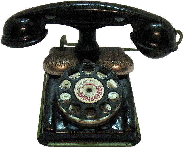 Vintage Old Toy Metal Rotary Phone 1930-40s Good Condition - Rotary Phone Png Clipart (635x635), Png Download