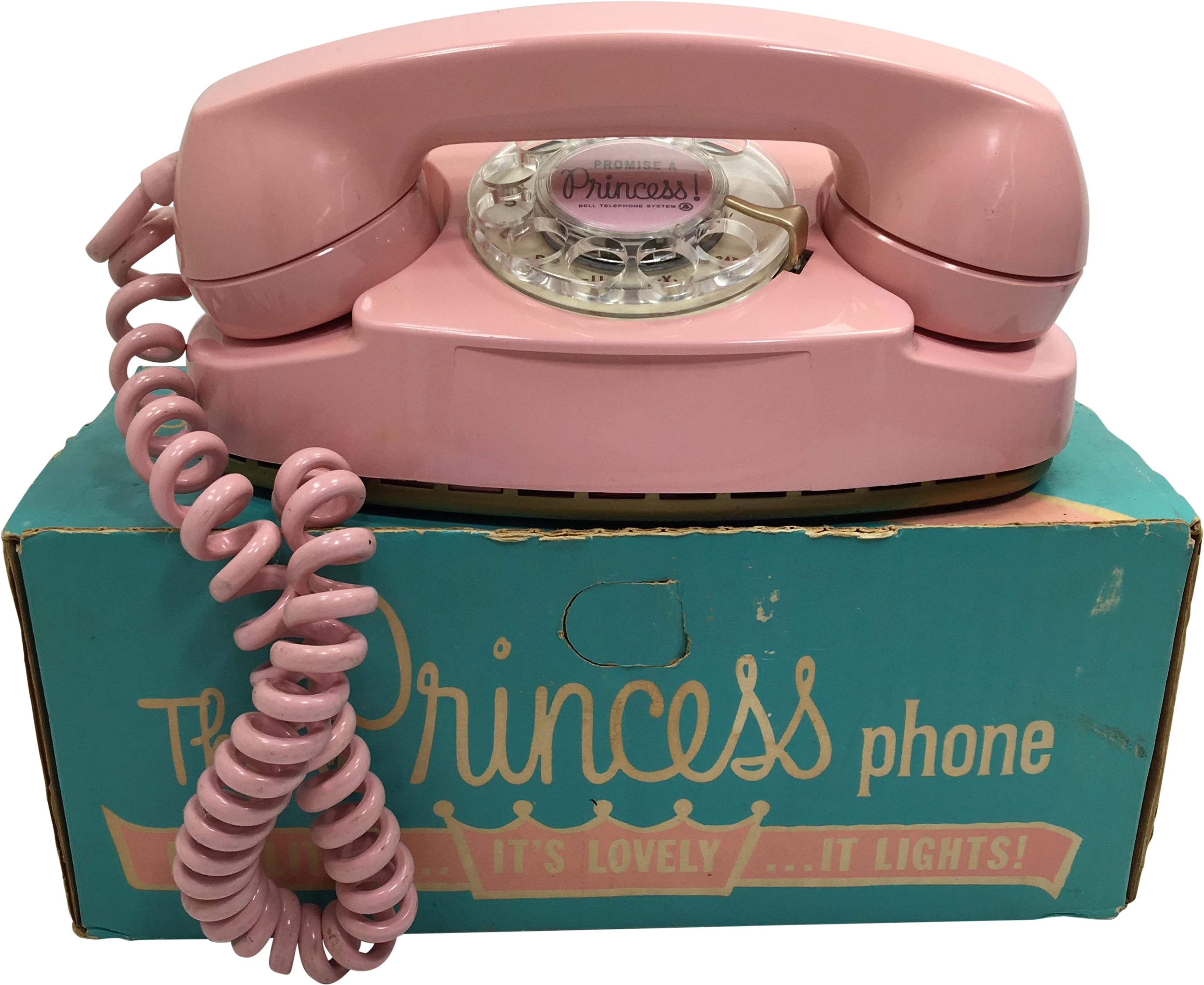 Pink 1964 Princess Rotary Dial Telephone On Chairish - Corded Phone Clipart (2864x2865), Png Download