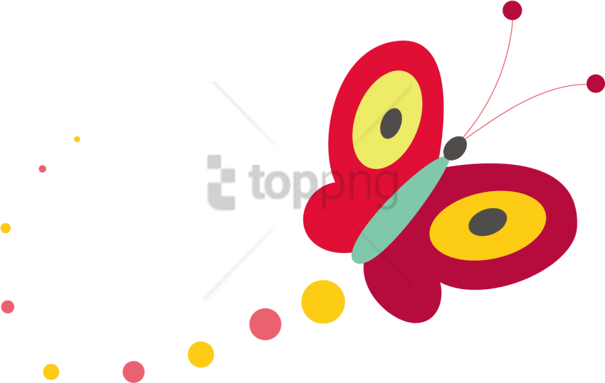 Cute Cartoon Butterfly Png Image With Transparent Background - Portable Network Graphics Clipart (850x539), Png Download