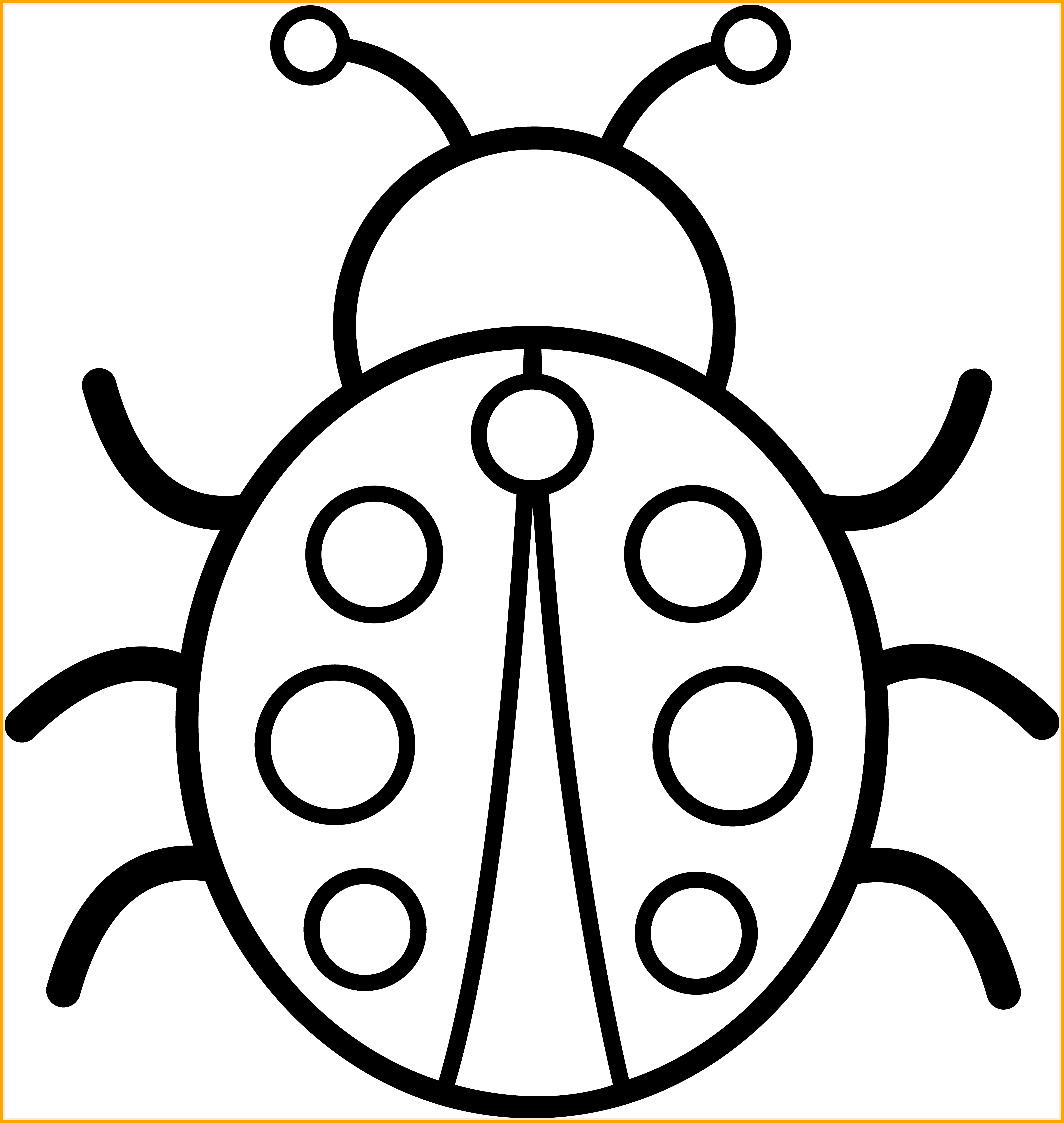Graphic Library Library The Best Colorable Ladybug - Colouring Images Of Bug Clipart (5779x6099), Png Download