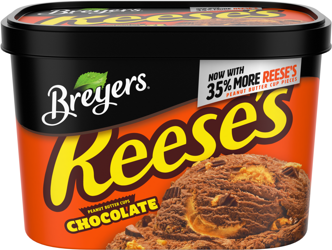 A 48 Ounce Tub Of Breyers Reese's Chocolate Front Of - Baked Goods Clipart (1411x1064), Png Download