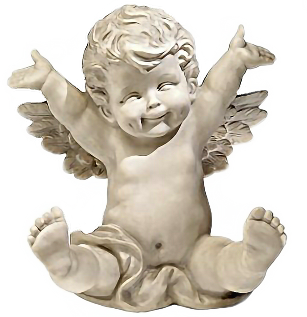 #angel #baby Fuzz #statue #cherub #angels #angelstatue Clipart (1024x1057), Png Download