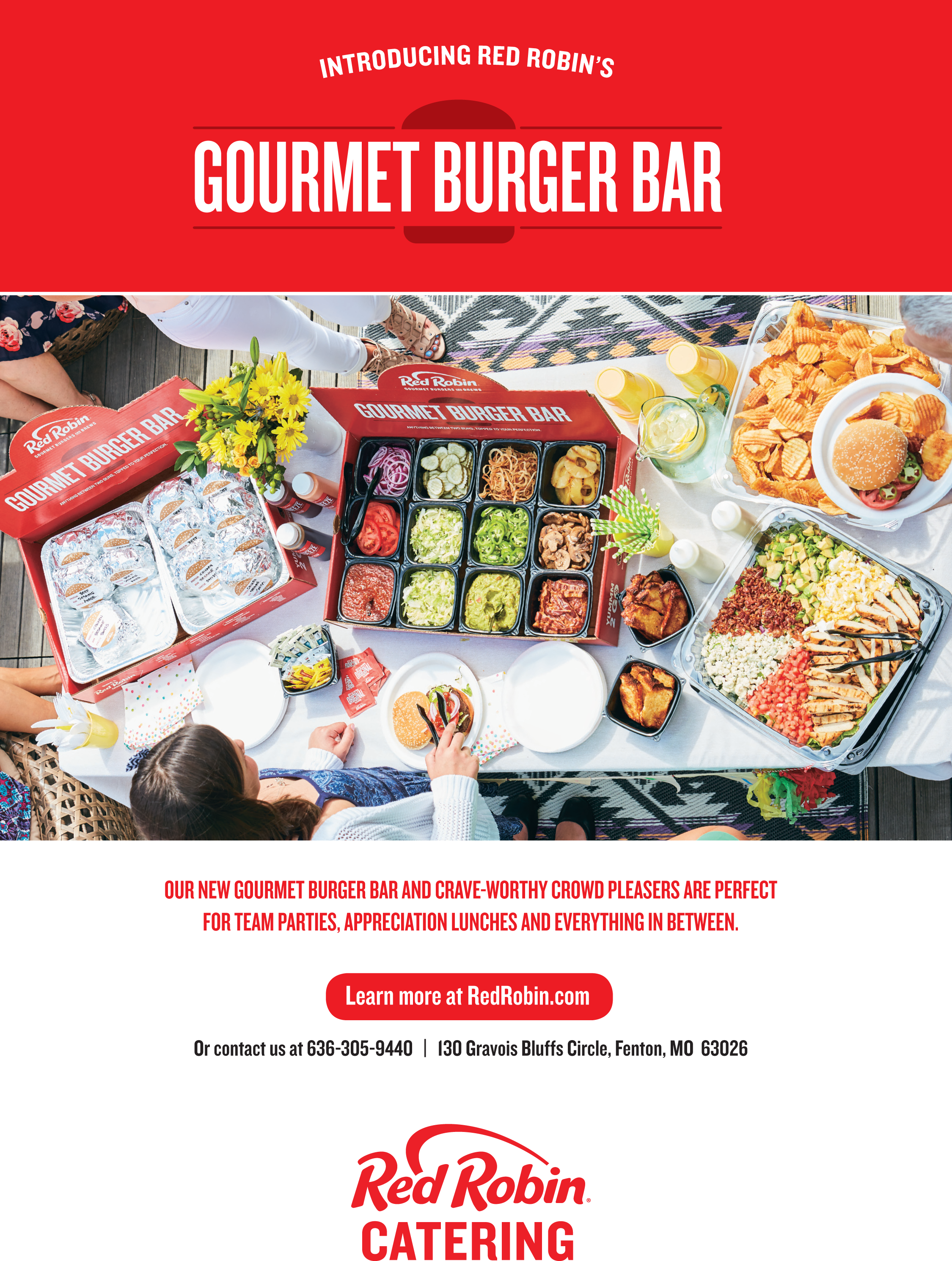 Click Here To Print Flyer - Red Robin Burger Catering Clipart (2250x2980), Png Download
