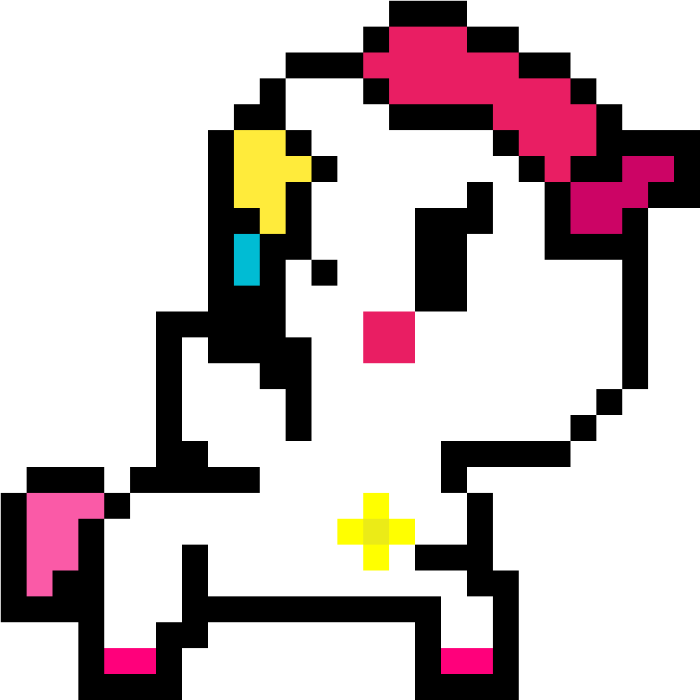 Kawaii Unicorn - Cute Unicorn Pixel Art Clipart (1184x1184), Png Download