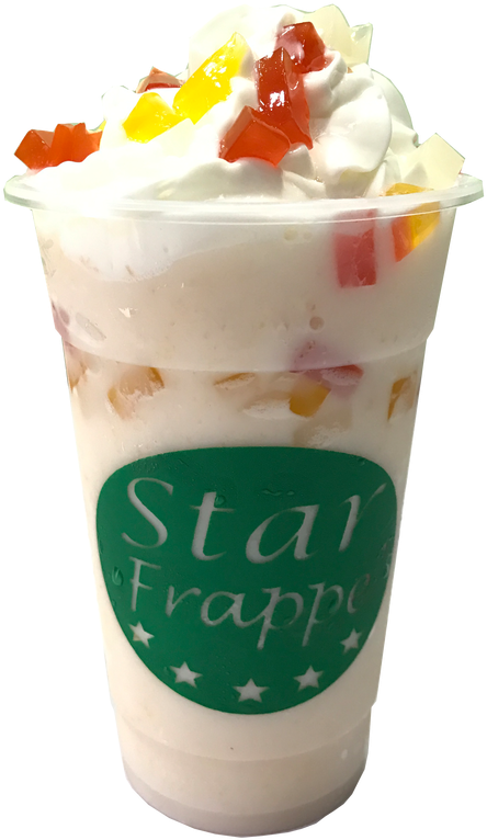 Star Frappe Food Cart Products Milk Tea - Sundae Clipart (444x766), Png Download