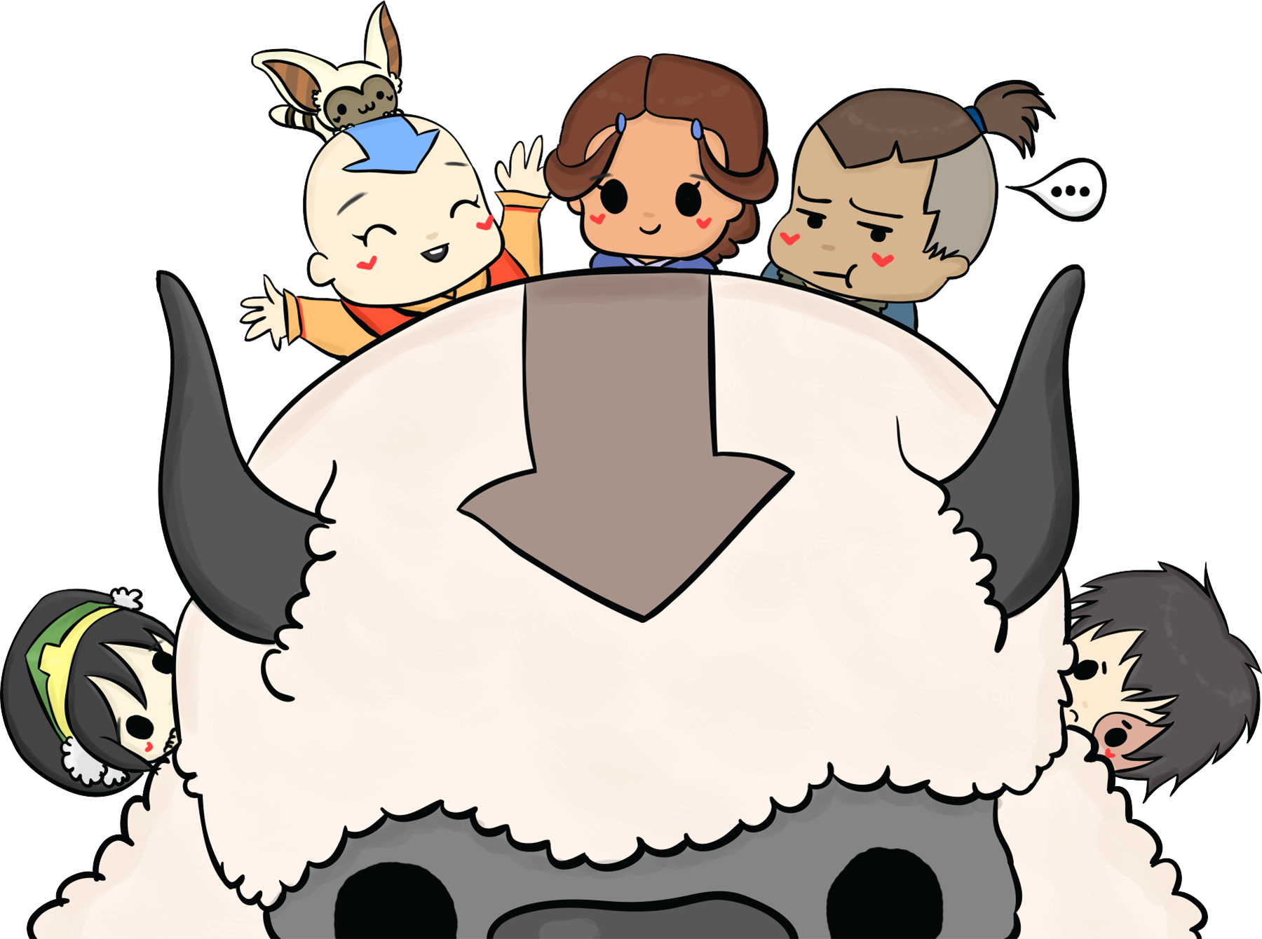 Avatar The Last Airbender Peeking Sticker • Oosp Studio Clipart (1800x1340), Png Download