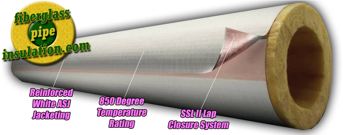 Owens Corning Fiberglass Pipe Insulation Asj Max Sllii - Steel Casing Pipe Clipart (1100x430), Png Download