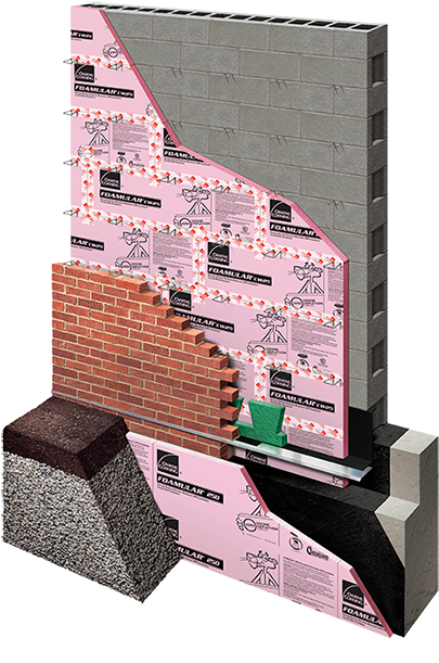 Cmu Wall Masonry Veneer Xps Ci With Taped Xps Joints - House Clipart (636x636), Png Download