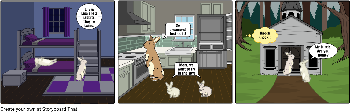 Story Of 2 Rabbits - Cartoon Clipart (1164x385), Png Download