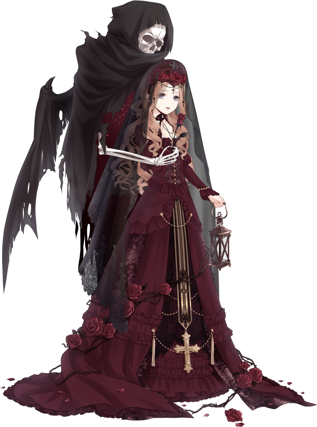 Love Nikki Gothic Outfit , Png Download - Love Nikki Black Rose Clipart (1055x1422), Png Download