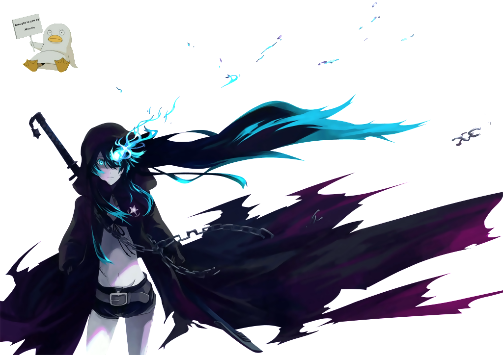 Animes Rock Png - Black Rock Shooter Background Clipart (1024x724), Png Download