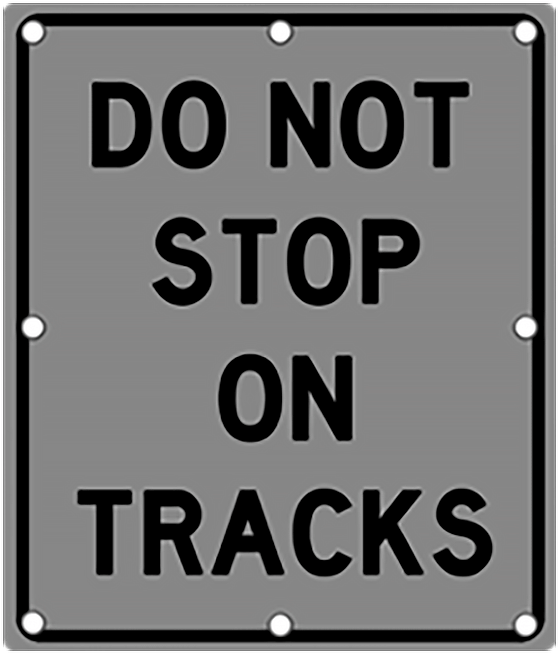 Ts40 Flashing Do Not Stop On Tracks Sign Night - Sign Clipart (768x768), Png Download