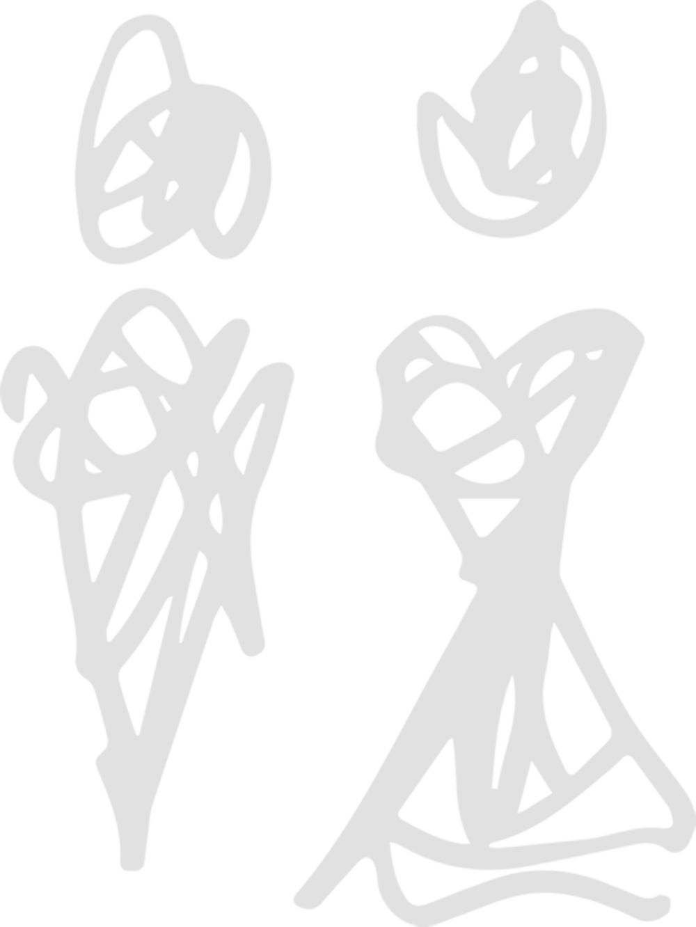 Monsters - Monochrome Clipart (1000x1332), Png Download