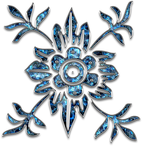 Decor Ornament Jewelry Star Glitter Drop Flower - Floral Tattoo Png Clipart (720x720), Png Download