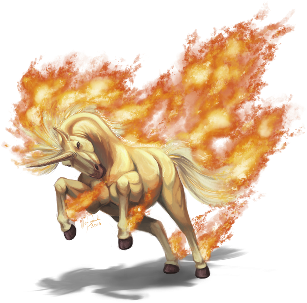 Rapidash Used Flare Blitz By Shadeofshinon - Realistic Rapidash Clipart (1024x996), Png Download
