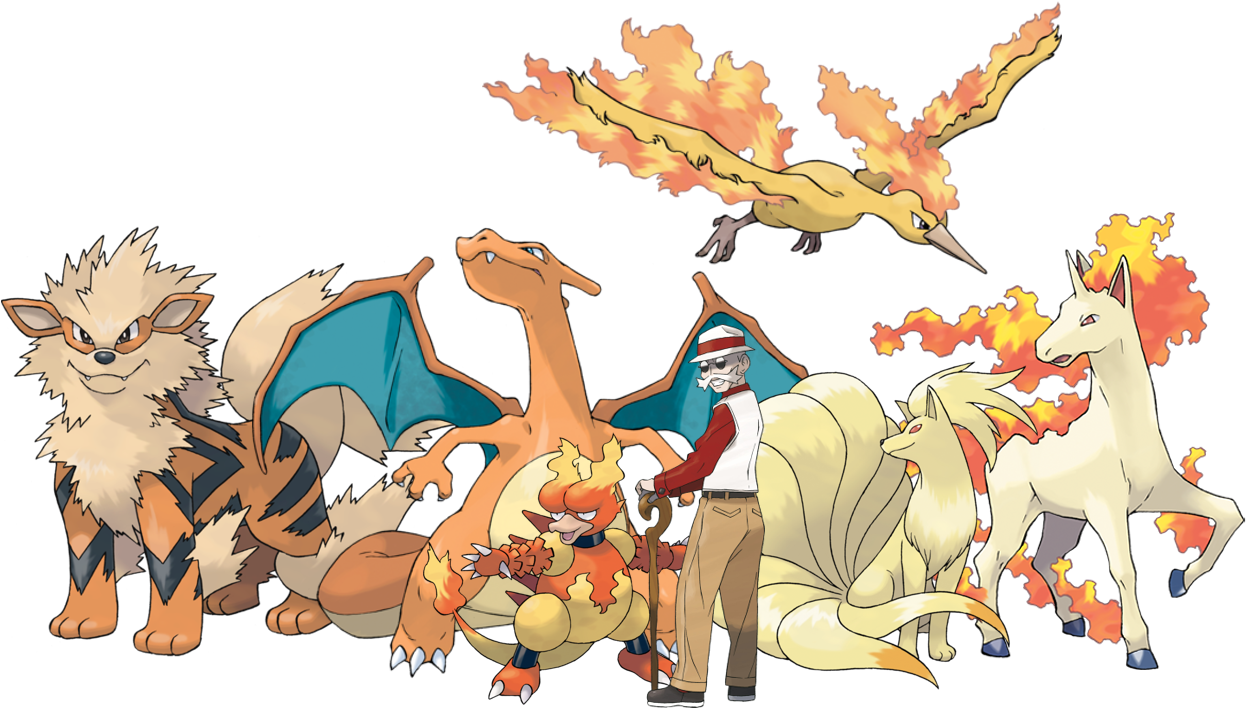 View large size Team Blaine Arcanine, Charizard, Magmar, Moltres, Ninetales, - Charizard ...