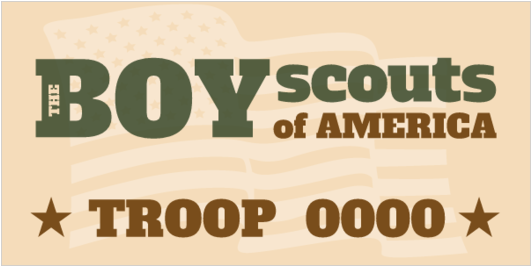 Boy Scouts Of America Vinyl Banner With Troop Number - Printing Clipart (560x560), Png Download