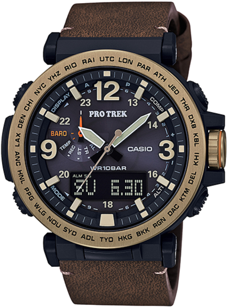 Casio Men's Pro Trek Prg 600yl-5 Brown Leather Quartz - Prg 600yl 5 Clipart (640x640), Png Download