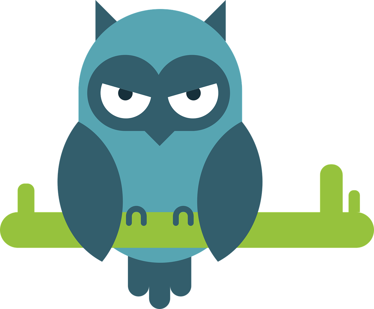 Owl Comic Animal Portrait - Owl Comic Clipart (1280x1055), Png Download