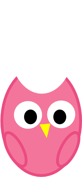 Pink And Green Owl Clipart (534x600), Png Download