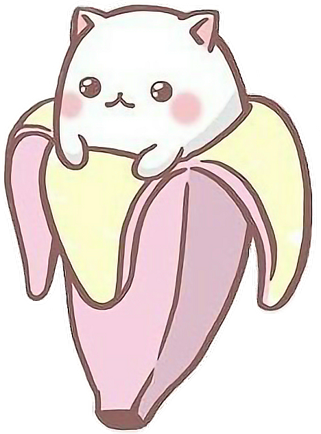 Banana Emoji - Kawaii Cute Cats Anime Clipart (468x632), Png Download