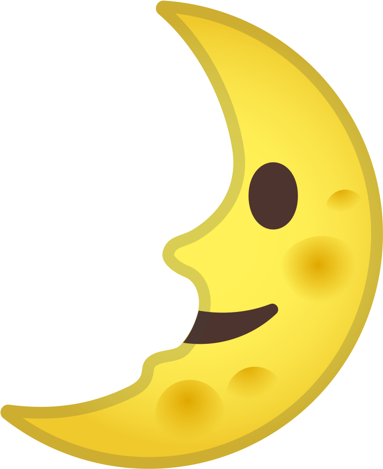 Noto Emoji Pie 1f31b - 🌛 Emoji Clipart (1024x1024), Png Download