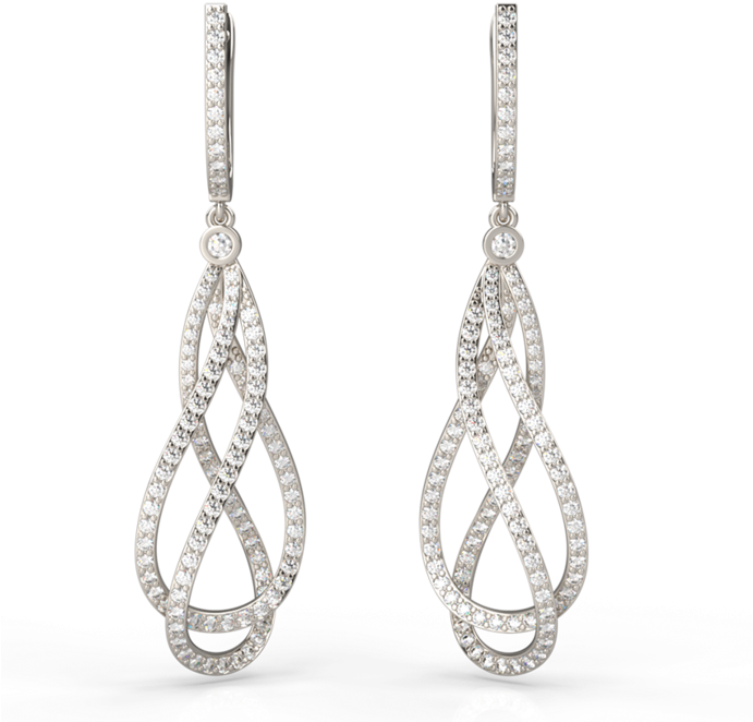 Prestige Intertwined Diamond Earrings , Png Download - Earrings Clipart (691x662), Png Download