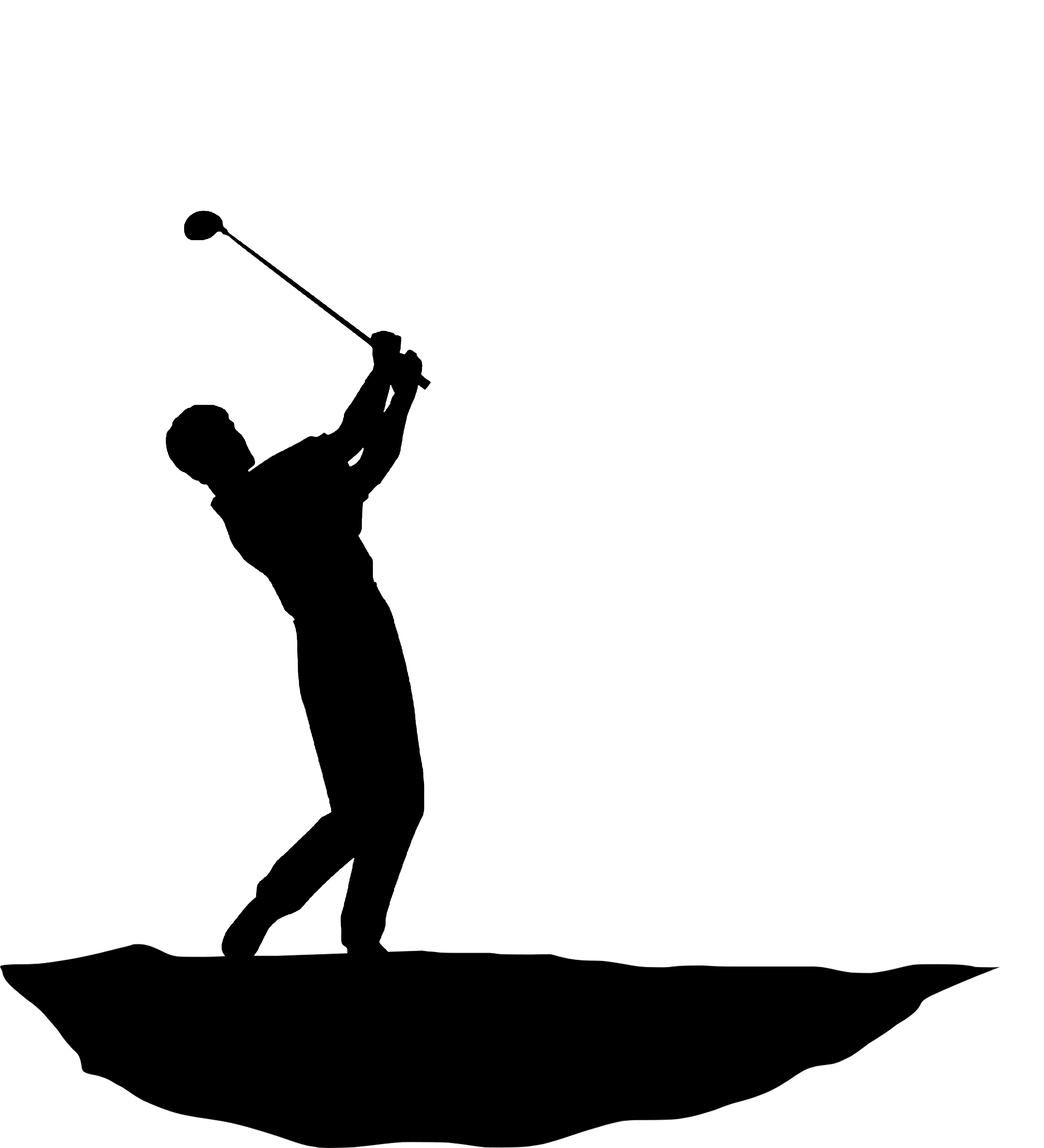 Golf Swing Silhouette Clipart (3176x3494), Png Download