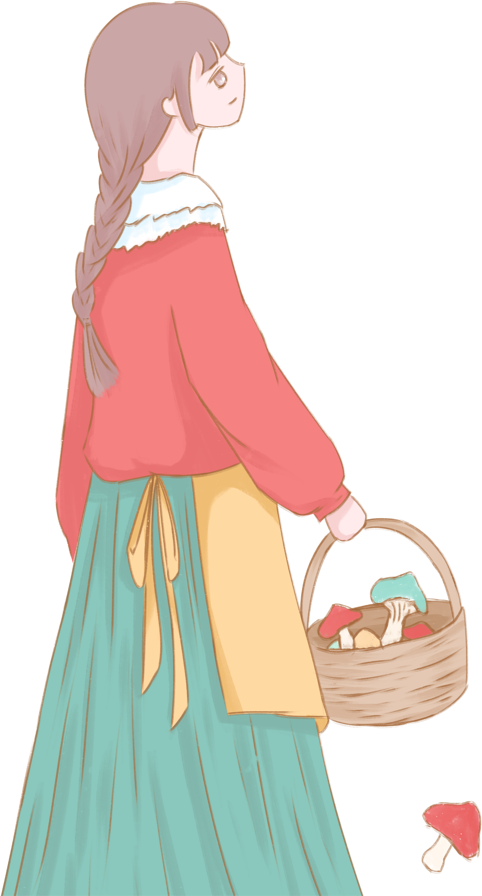 Carácter Niña Seta Png Y Psd - صور فتاة تحمل سله Clipart (2000x2000), Png Download