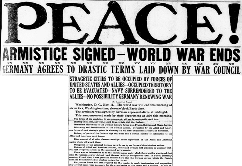 World War Ends” - Armistice Signed War Is Over Paris Front Page News Clipart (797x547), Png Download