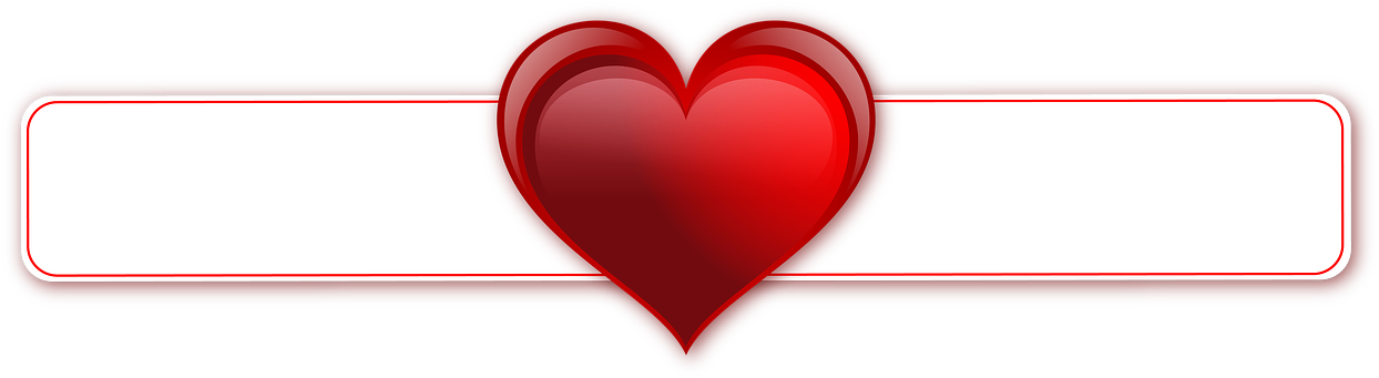 Heart Banner Png Clipart (1280x357), Png Download