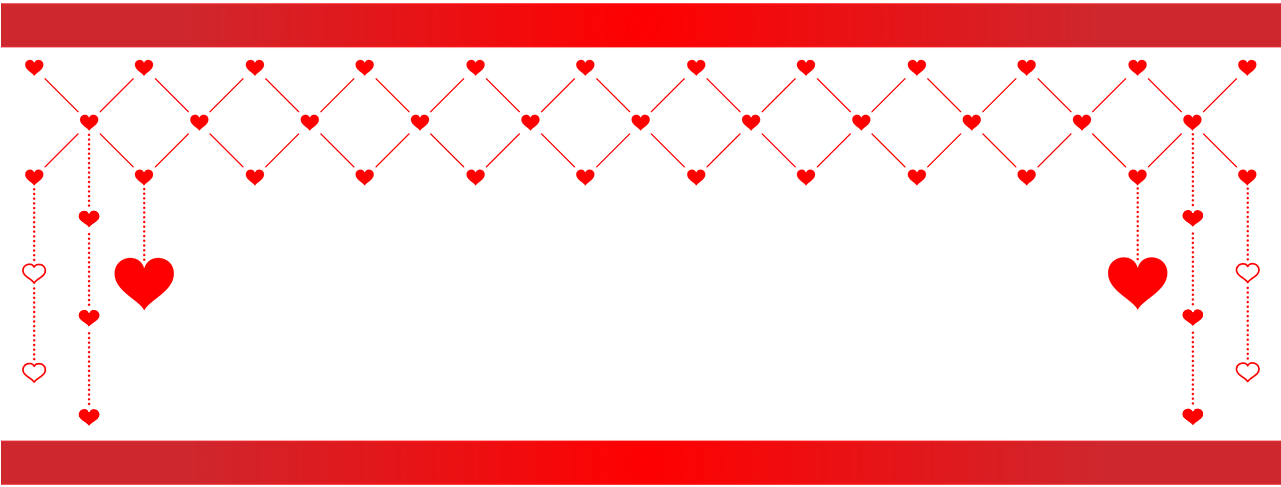 Banner Hearts Holiday Photoshop Png Image - Banner Love Clipart (1280x543), Png Download