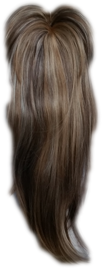 Special Fiber Half Wig - Blond Clipart (377x909), Png Download