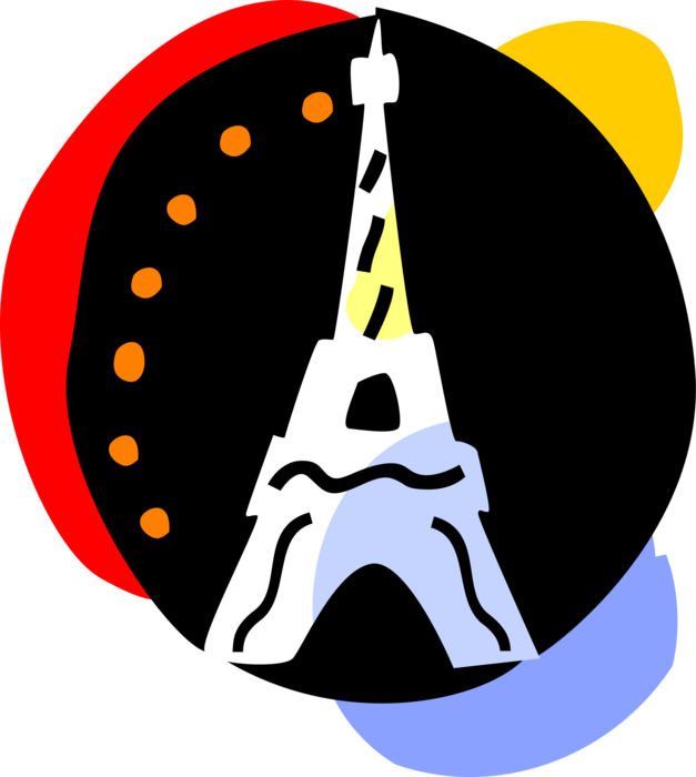 Vector Illustration Of Eiffel Tower On Champ De Mars Clipart (627x700), Png Download
