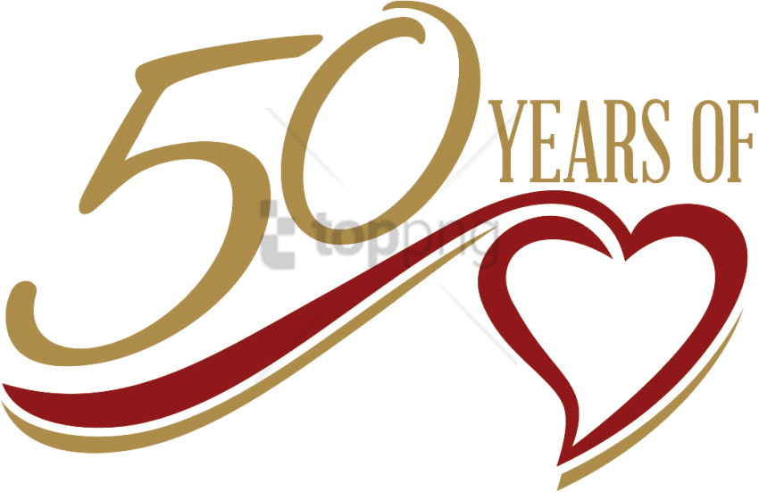 Free Png Dessert Auction - 50 Years Love Heart Clipart (850x551), Png Download
