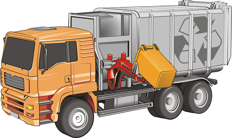 Truck, Heavy Weight, Vehicle, Trash, Road, Tire - Transporte De Residuos Solidos Urbanos Clipart (960x572), Png Download