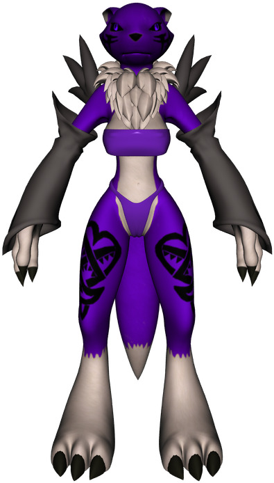 Lulu In A Bikini - Dark Renamon Clipart (690x702), Png Download