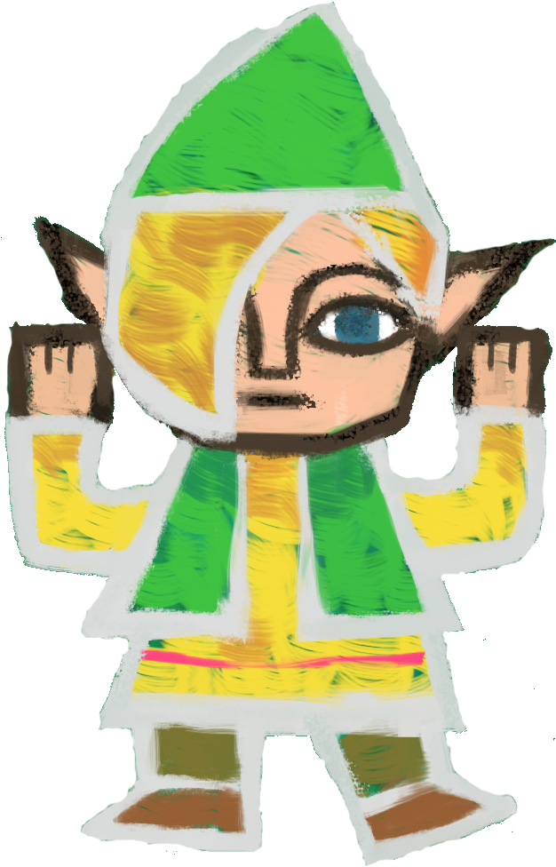 Zelda Clipart Cartoon - Link Between Worlds Painting - Png Download (647x1027), Png Download