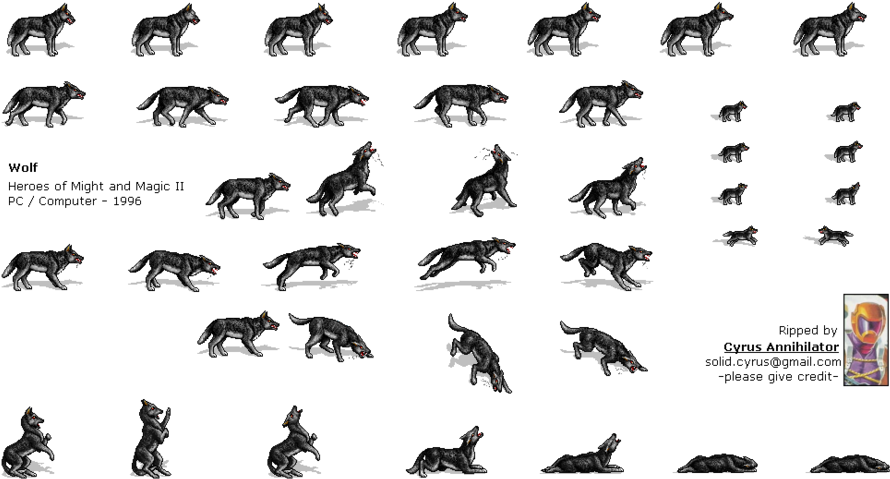 Pixel Art Wolf Animation Clipart Wolf Pixel Art Sprite - Rpg Maker Xp Wolf - Png Download (890x479), Png Download