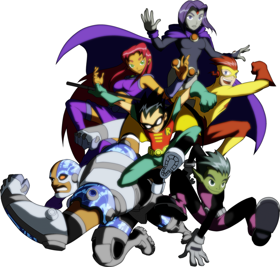 Download Teen Titans Transparent Png - Teen Titans Version Anime Clipart (915x874), Png Download