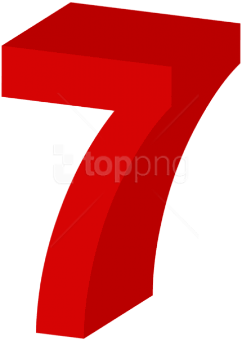Free Png Download Number Seven Red Clipart Png Photo - Seven Red Png Transparent Png (480x677), Png Download